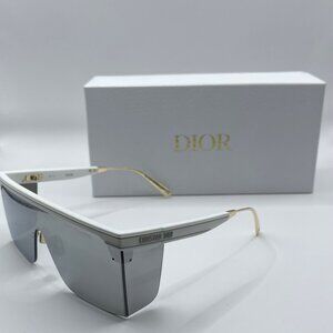 *New* Christian Dior Dior Club M1U Reflective Silver Gray Smoke Sunglasses